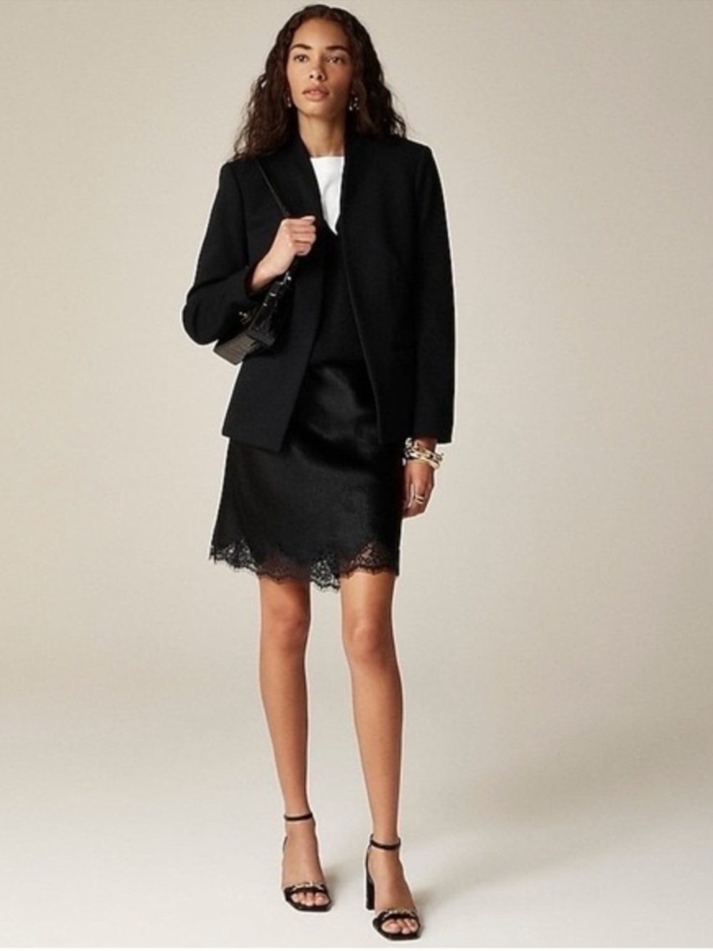 NEW J. Crew New Going-Out Blazer In Black Stretch Twill size 0 CC274 open front